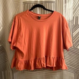 Orange, oversized crop tshirt